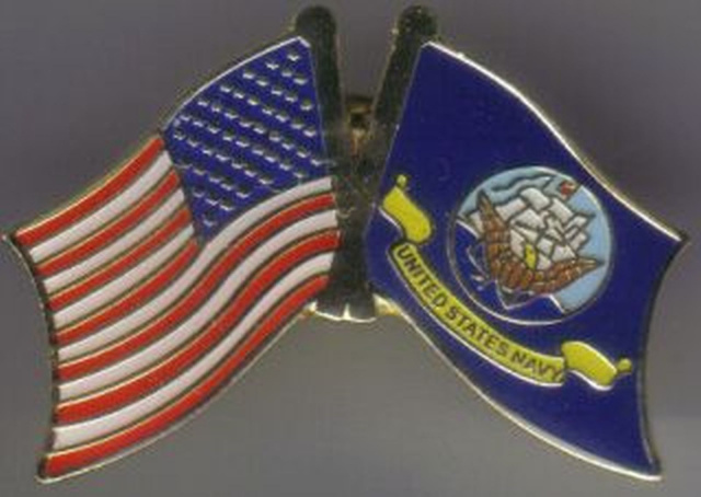 pin 4937 United States Navy with American Flag